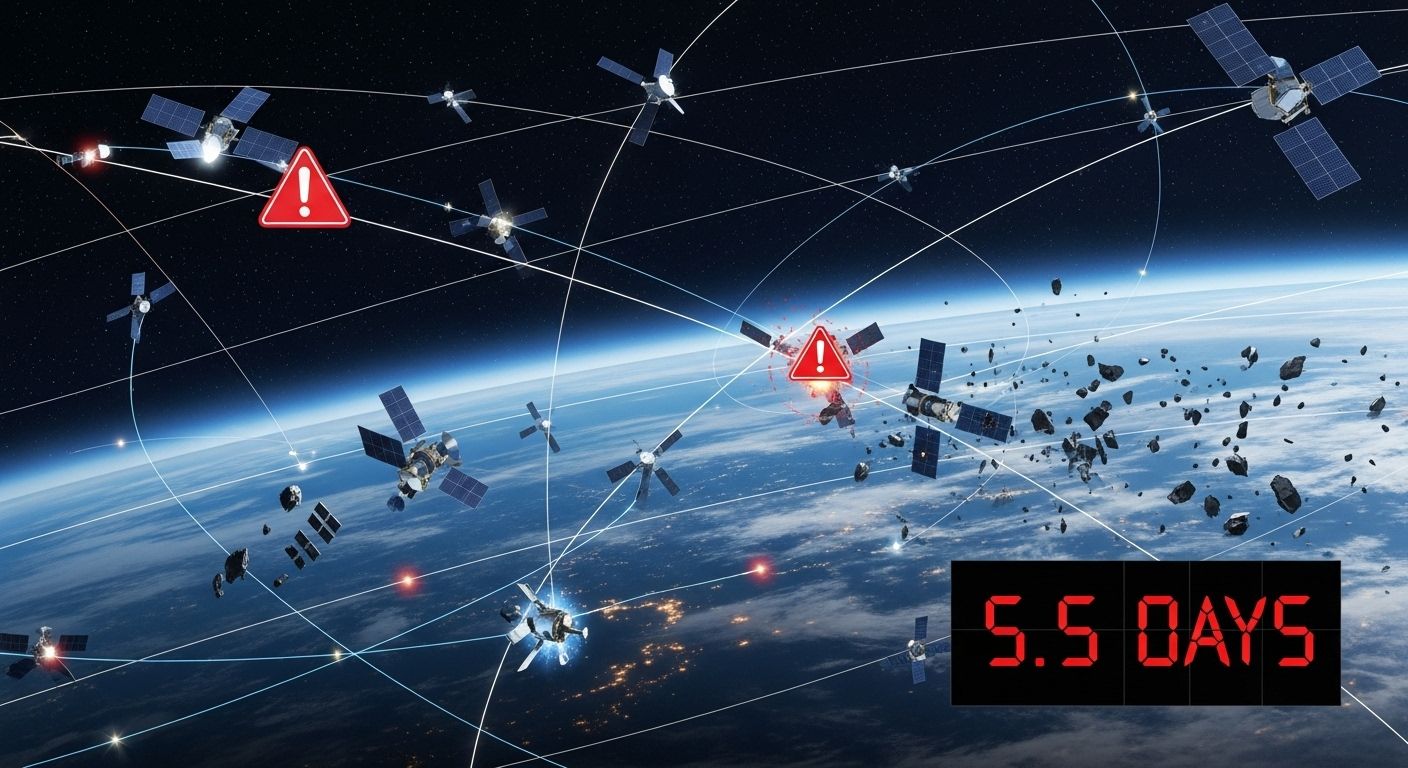 低軌道は22秒に1回ニアミス：Starlink含むメガコンステレーションが引き起こす軌道崩壊の危機