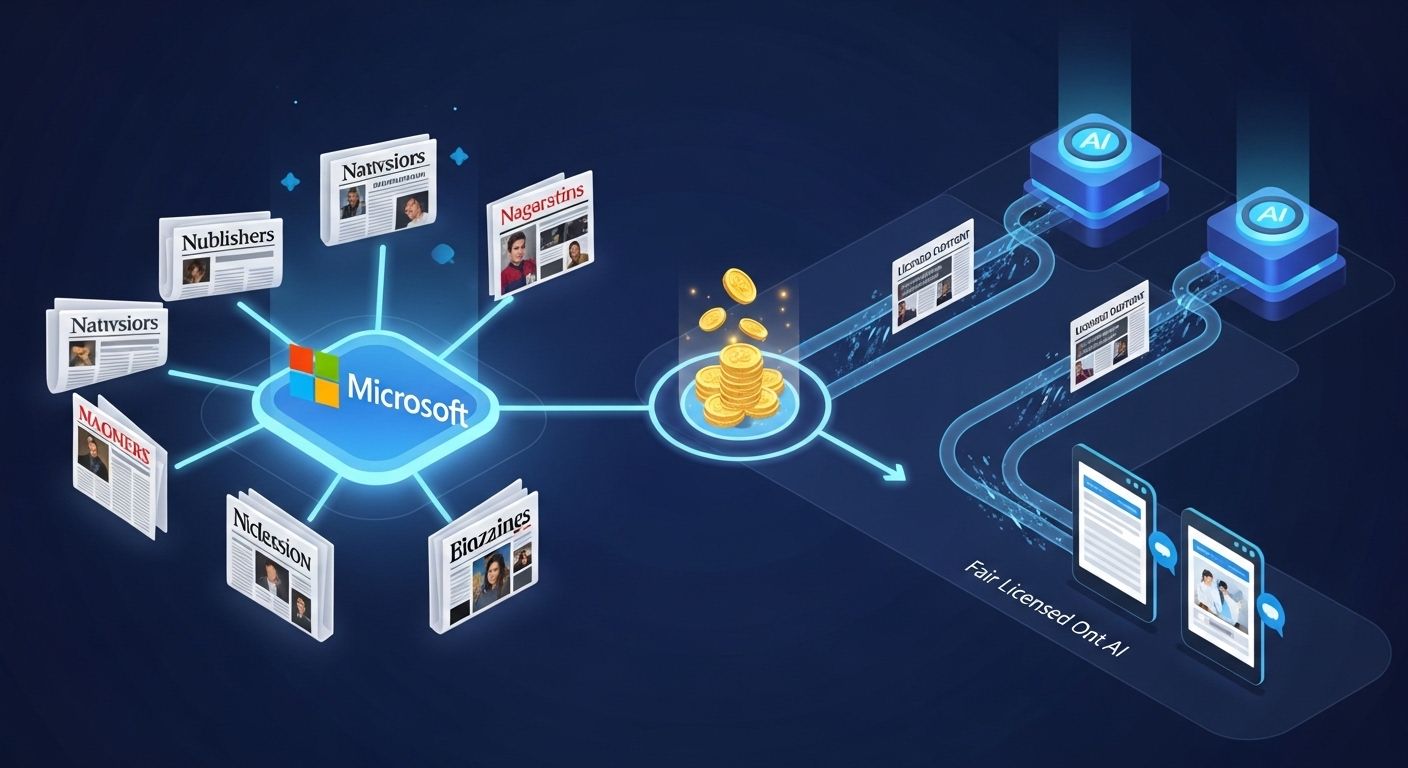 MicrosoftがPCM発表、出版社コンテンツをAIにライセンス—エージェンティックウェブ時代の持続可能モデル