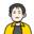 Cartoon avatar of a man with short dark hair, wearing a yellow shirt and gray undershirt, with a neutral expression.