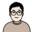 Cartoon portrait of a person with black hair and round glasses, shown from the shoulders up (avatar style).