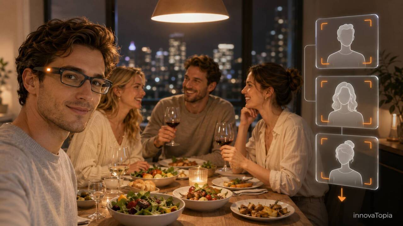 Meta特許出願｜AIグラスが顔と行為を検出、夕食会のハイライトを自動生成