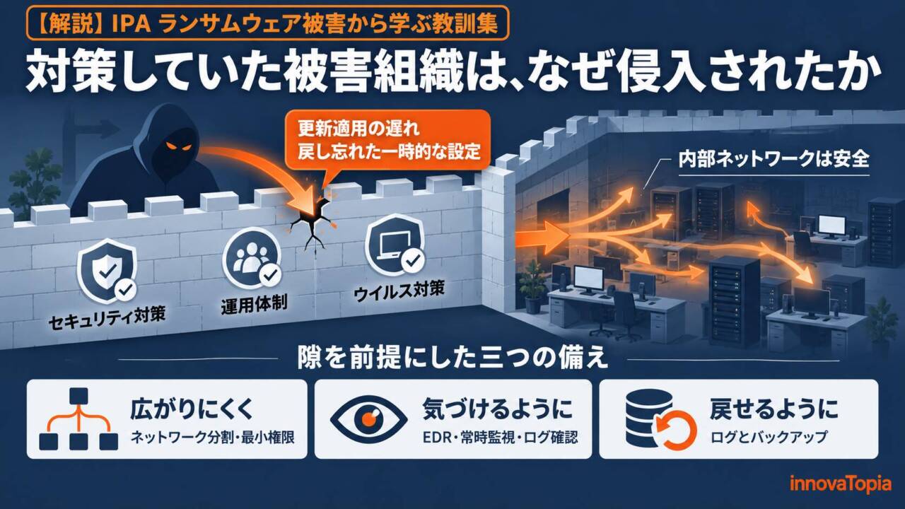 【解説】IPAランサム教訓集|対策していた被害組織はなぜ侵入されたか - innovaTopia