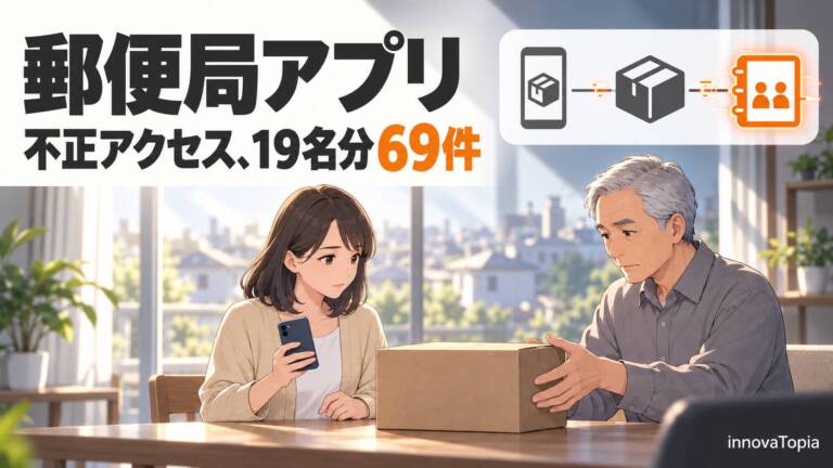 郵便局アプリに不正アクセス｜日本郵政・日本郵便が19名分69件の取得を発表