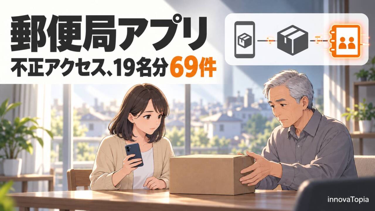郵便局アプリに不正アクセス｜日本郵政・日本郵便が19名分69件の取得を発表
