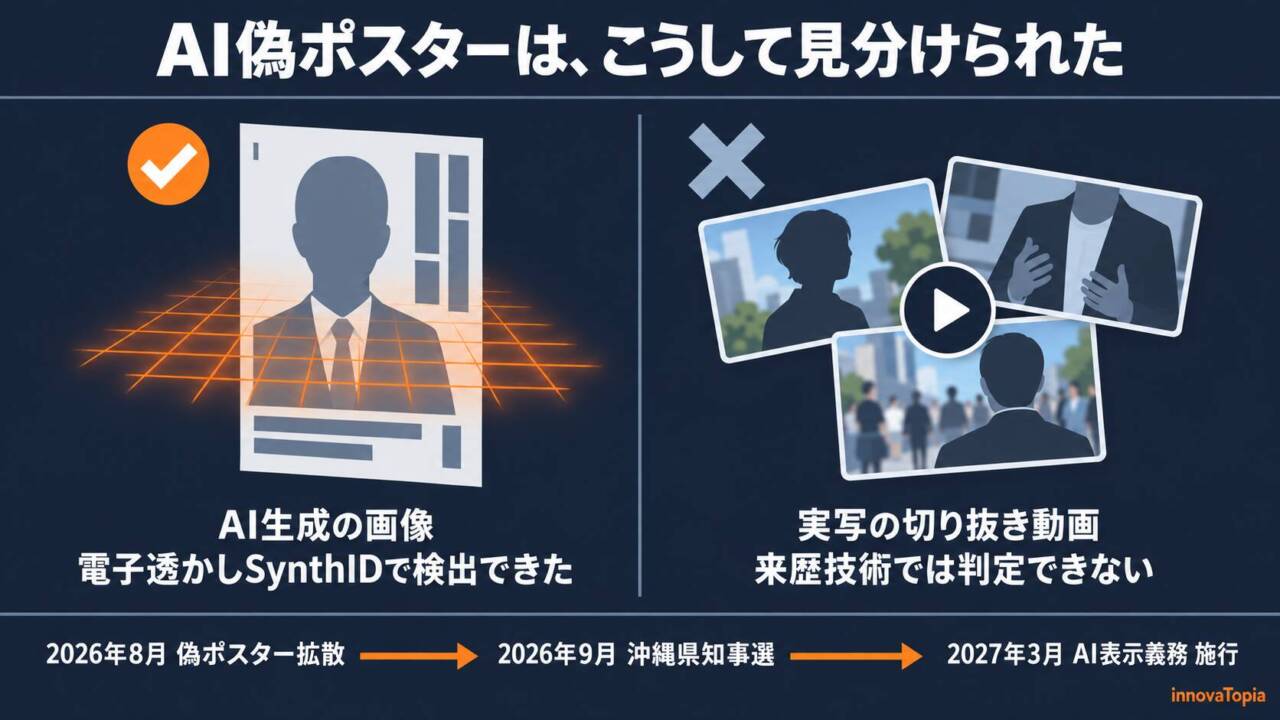 【解説】沖縄県知事選のAI偽ポスター、決め手はSynthID - innovaTopia