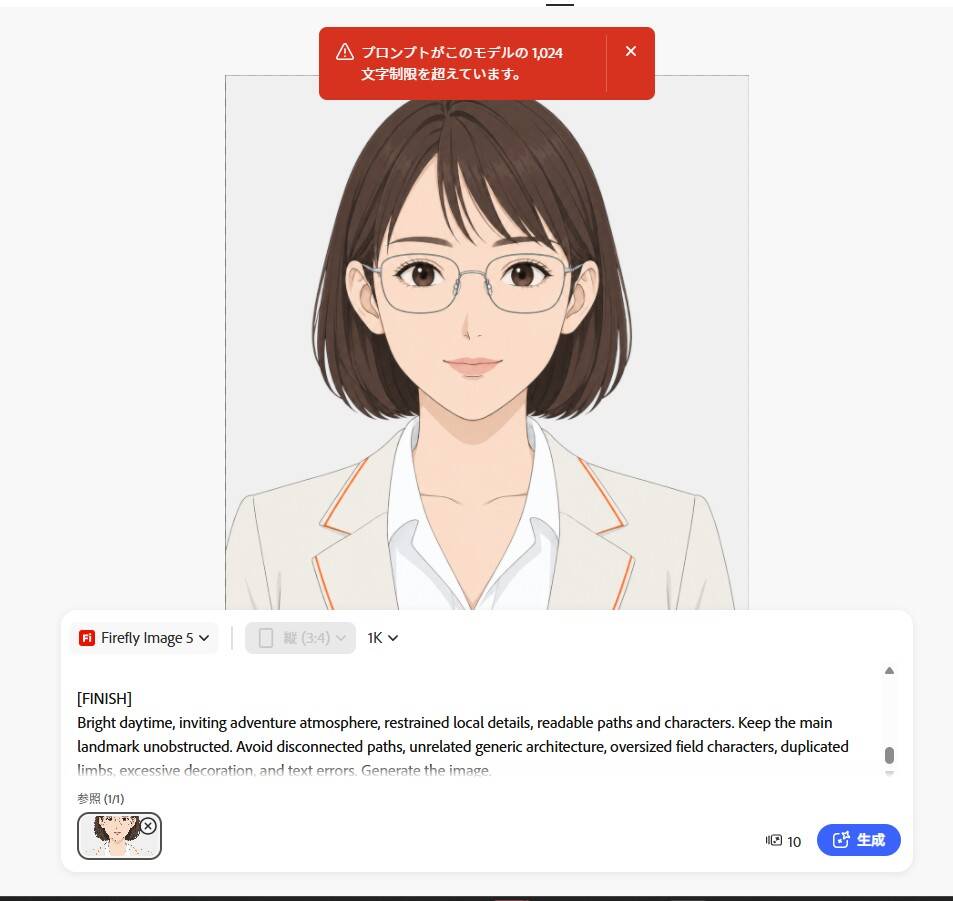 Fireflyの文字数上限の表示