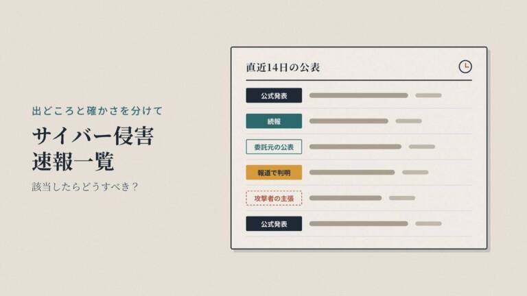 10/20|17:20更新【サイバー侵害速報一覧】該当したらどうすべき? - innovaTopia