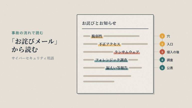 「お詫びメール」から読むサイバーセキュリティ用語|事故の流れで分かる58語 - innovaTopia