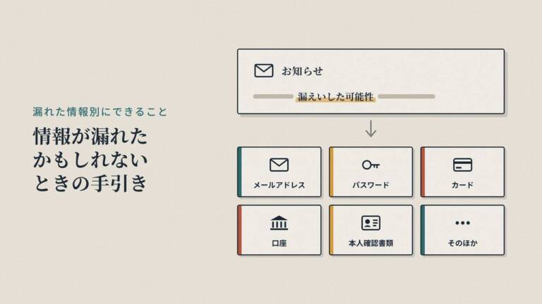 情報が漏れたかもしれないときの手引き|メール・パスワード・カード・口座別の対処と相談先 - innovaTopia