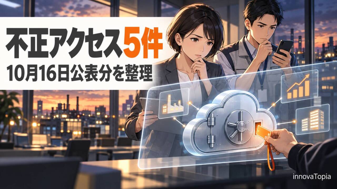 【解説】Astemo・岩井コスモ証券・函館市など5件、委託先に関わる不正アクセスを整理|10月16日公表分 - innovaTopia