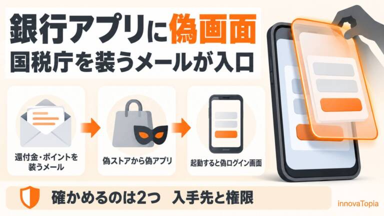 【解説】国税庁装うメールから偽アプリ、銀行アプリに偽ログイン画面　信用金庫などが注意喚起