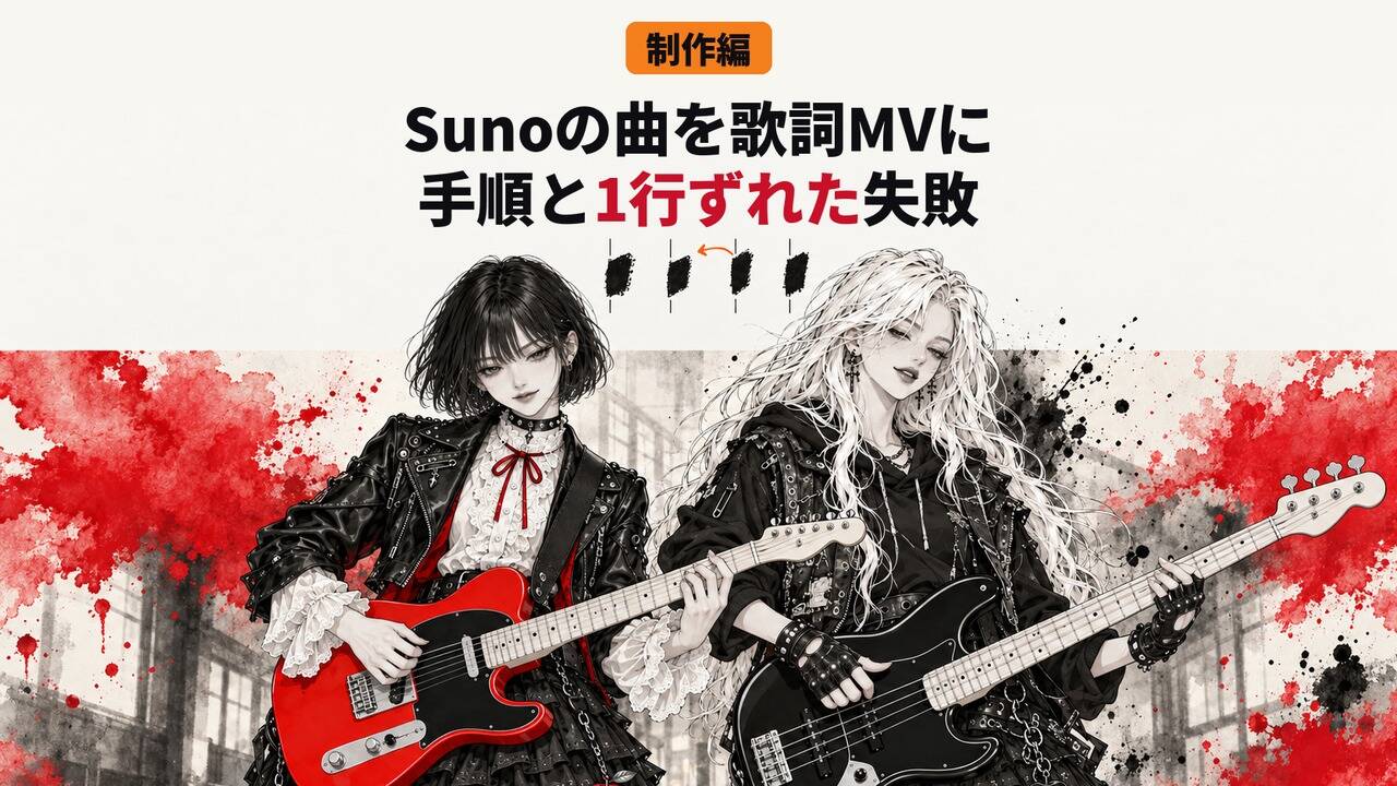Sunoの曲を、歌詞が飛ぶMVにしてみた。Pythonとffmpegで作る手順と、1行ずれた失敗 - innovaTopia