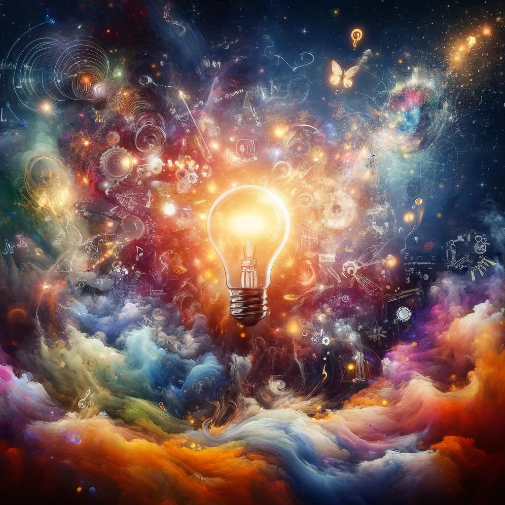 DALLE 2024-04-12 155531 - An abstract and inspirational image that embodies the concepts of creativity and possibility The scene is filled with a multitude of colors swirling - innovaTopia