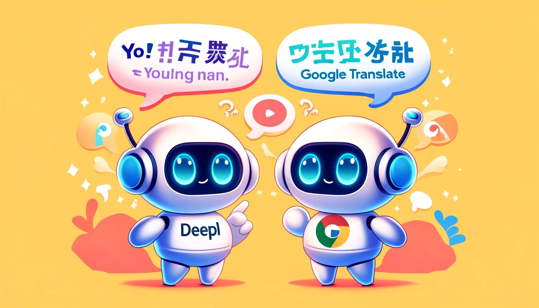DALLE 2024-05-23 112549 - In an anime style two cute AI translation robots one representing DeepL and the other Google Translate engaged in a friendly competition The robot - innovaTopia