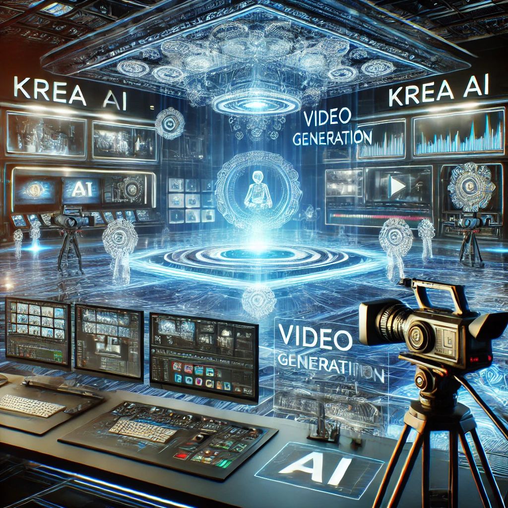 DALLE 2024-06-28 080734 - A futuristic video production studio with AI elements representing Krea AIs new video generation feature The scene includes advanced cameras editi - innovaTopia