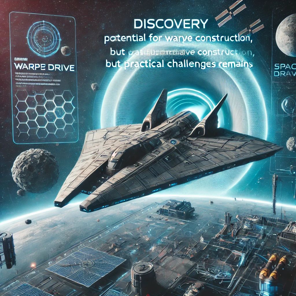 DALLE 2024-07-04 065244 - Discovery of potential for warp drive construction but practical challenges remain The image shows a futuristic spaceship a warp drive concept and - innovaTopia