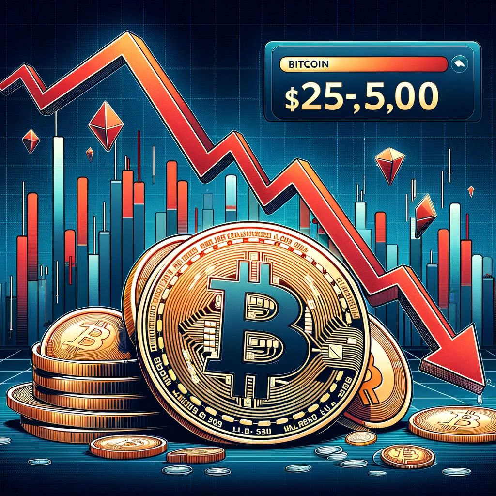 ビットコイン急落、市場緊張で250百万ドル清算発生