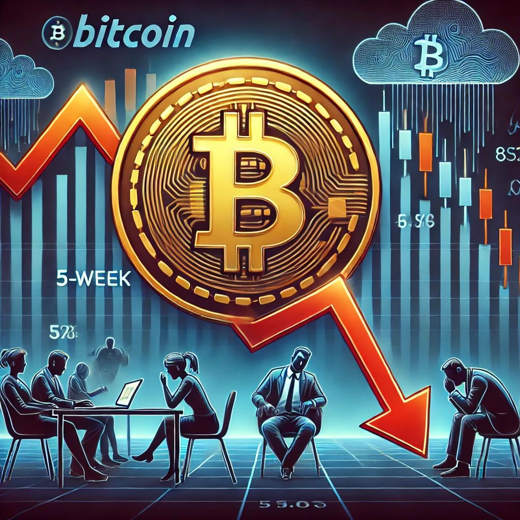 ビットコイン、5週間で最低値に転落 – 市場センチメントは極端なネガティブへ