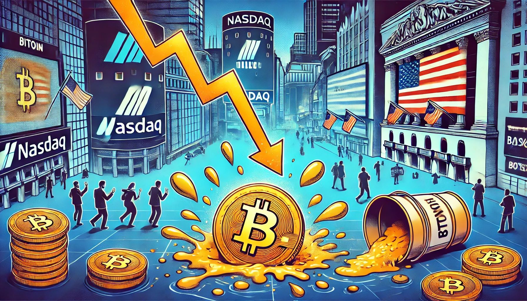 ビットコイン10%減、ナスダックのラリーに疑問符 – 市場の流動性に警鐘
