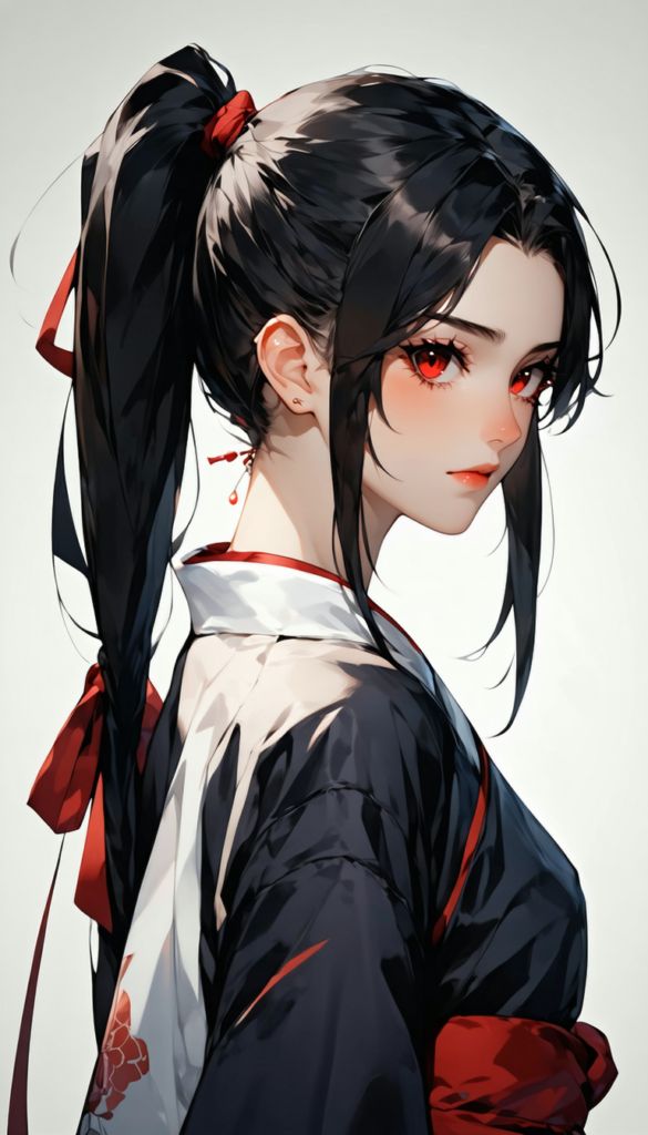 1girl_black_hair_red_eyes_ponytail_20250414093400_01 - innovaTopia