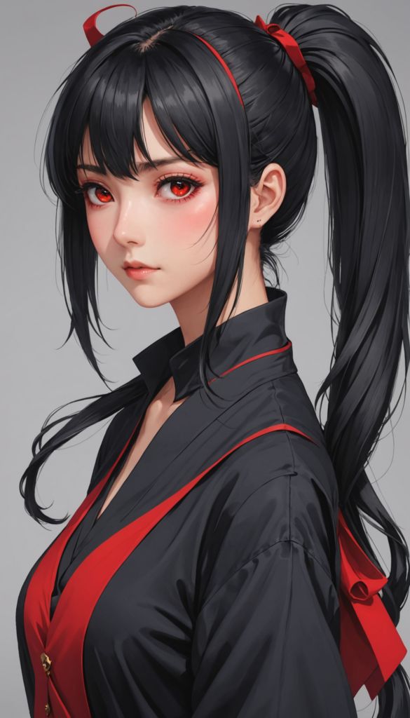 1girl_black_hair_red_eyes_ponytail_20250414093425_01 - innovaTopia
