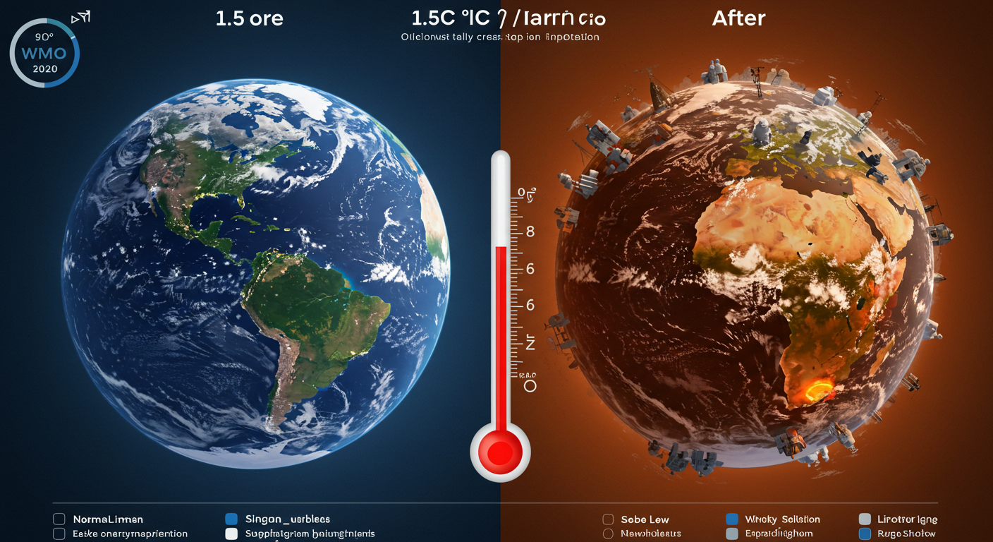 WMO警告：地球温暖化1.5度突破が70%の確率で2025-2029年