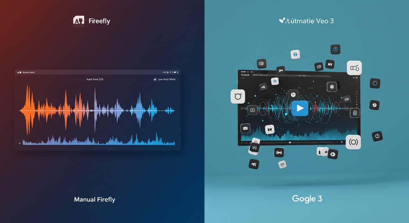 Adobe Firefly音声生成ベータ版リリース Google Veo 3と価格・機能を比較