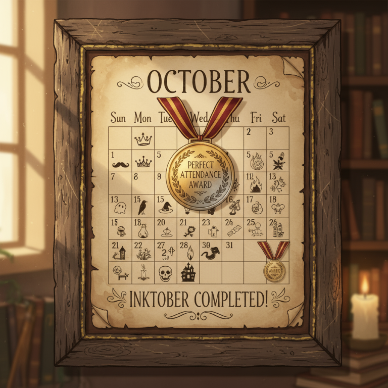 Firefly_Gemini Flash_Digital art Nostalgic illustration of an antique October wall calendar with a weathe 862505 - innovaTopia  - innovaTopia - (イノベトピア)