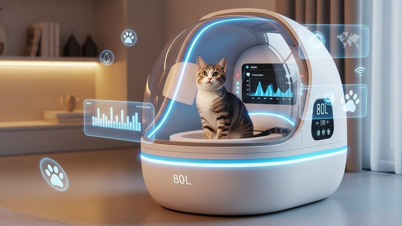 petguguが世界初の自動水洗式スマート猫トイレを発表、CES 2026で