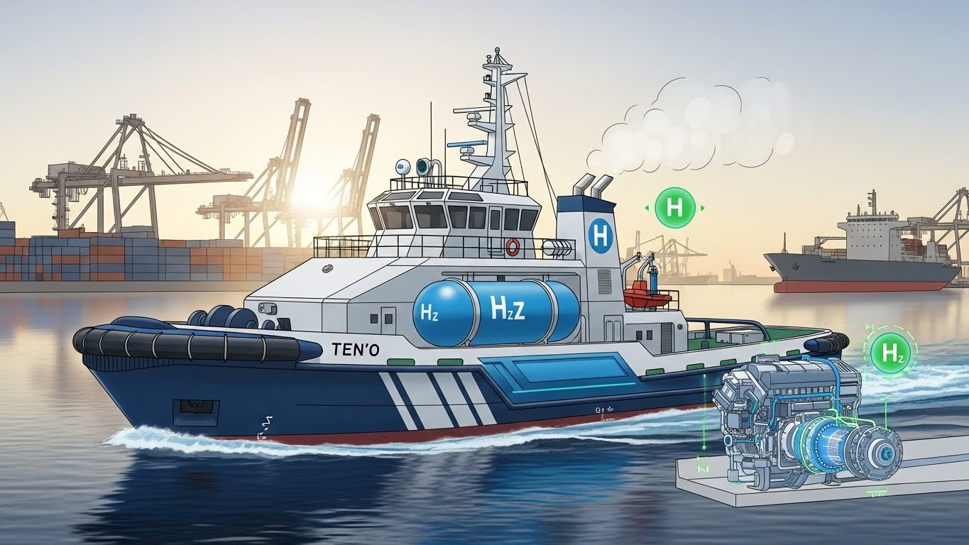 水素混焼エンジン搭載タグボート「天歐」、世界初のゼロカーボン航行に成功──日本財団が拓く海運脱炭素の未来 - innovaTopia - （イノベトピア）