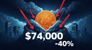 ビットコイン1年ぶり安値74,747ドル、25.6億ドル清算でStrategyも含み損―機関投資家に迫る試練