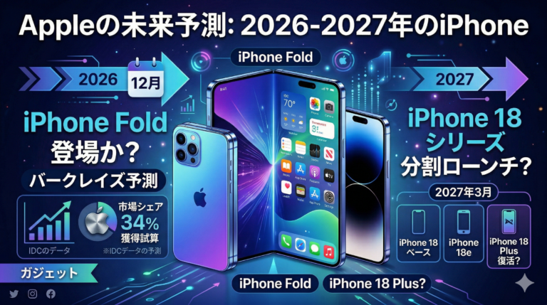 iPhone Fold・iPhone 18 Plus登場か？バークレイズが2026〜2027年のApple製品ラインを予測