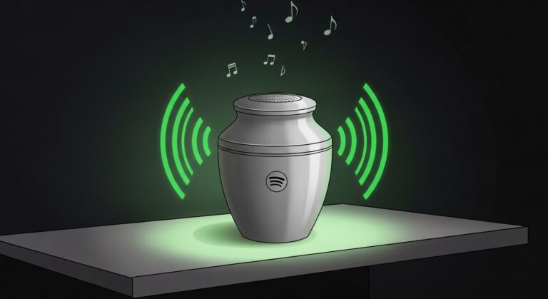 Spotify × Liquid Death「Eternal Playlist Urn」── Bluetoothスピーカー内蔵の骨壷で”死後も音楽を”
