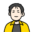 Cartoon avatar of a man with short dark hair, wearing a yellow shirt and gray undershirt, with a neutral expression.